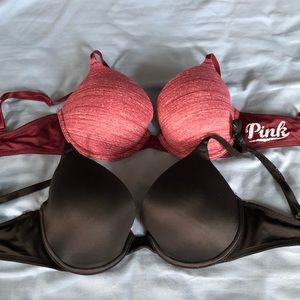 3 PINK VS 32D bras!